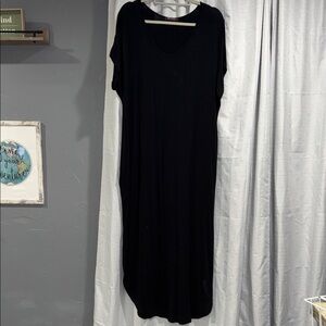 Teeshirt material Black Maxi Dress